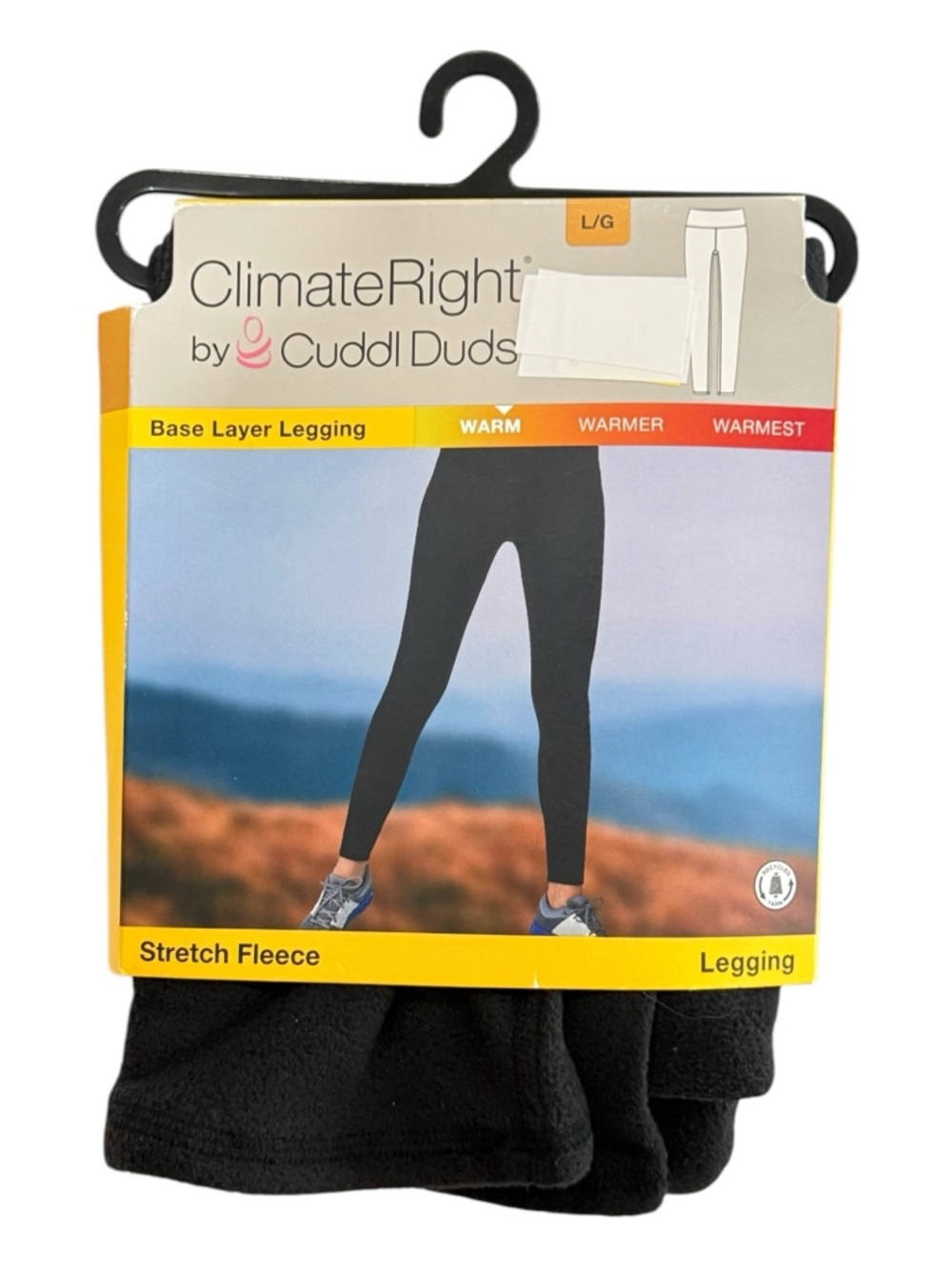 ClimateRight by Cuddl Duds Stretch Fleece Leggings Black Warm Sz L
